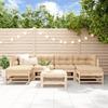 VidaXL Garden Lounge Set 7 Pcs Solid Pine Wood 3186396