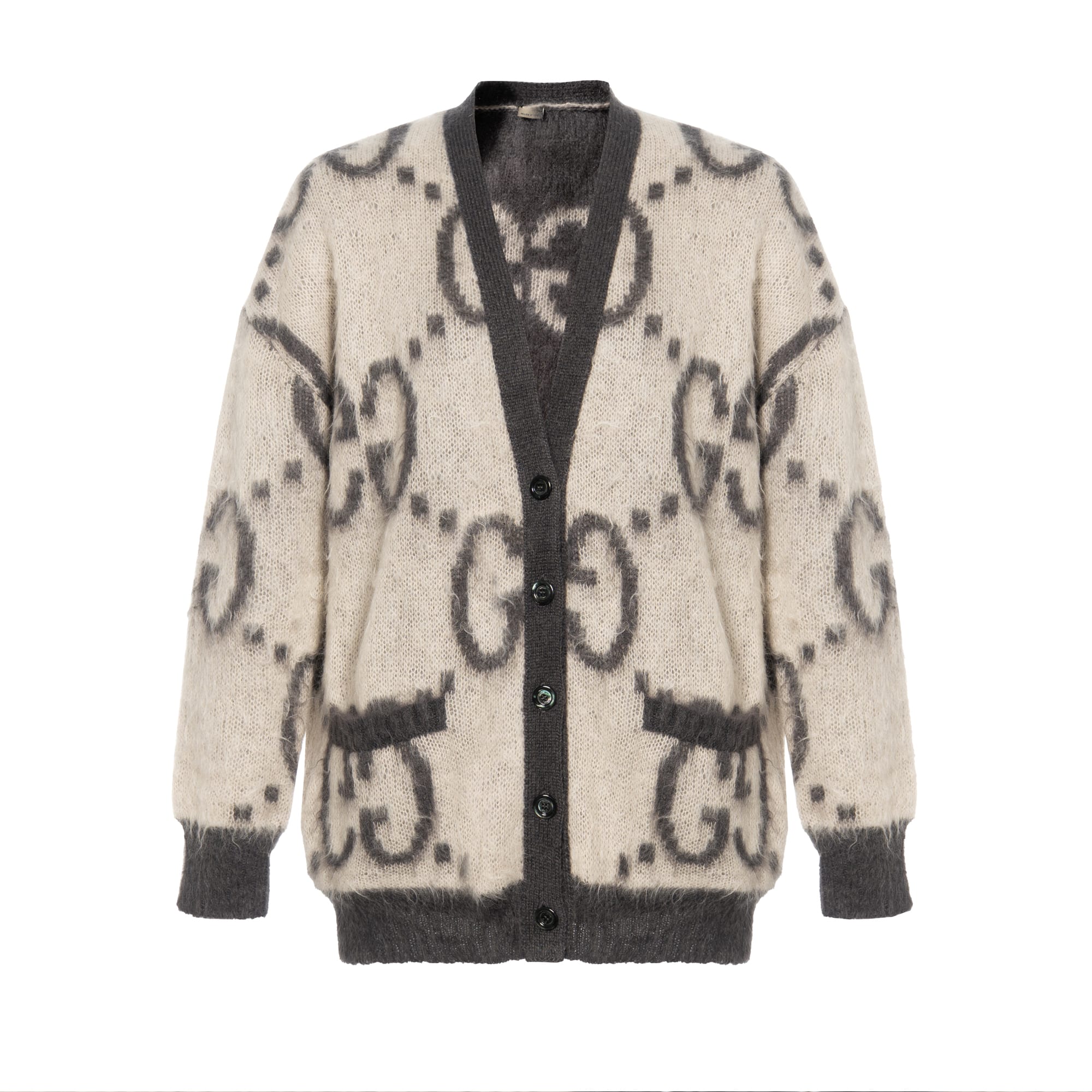 GUCCI Apgriežama Gg Cardigan Laksas Rozā/Pasteļzaļa