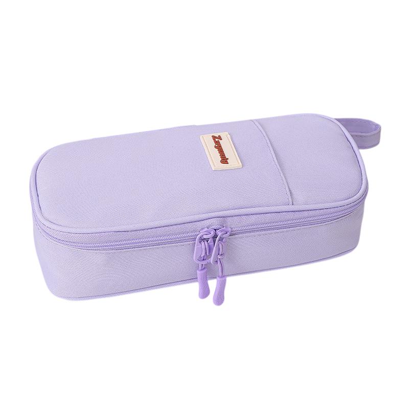 Federmäppchen mit großer Kapazität, Doppelreißverschluss-Schreibwarentasche, Multifunktionales Federmäppchen, Komprimierbare Schreibwarentasche