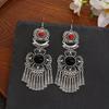 Bohemian Ethnic Exotic Style Retro Diamond Fringed Flower Earrings Women'S Hollow Fashion Earrings