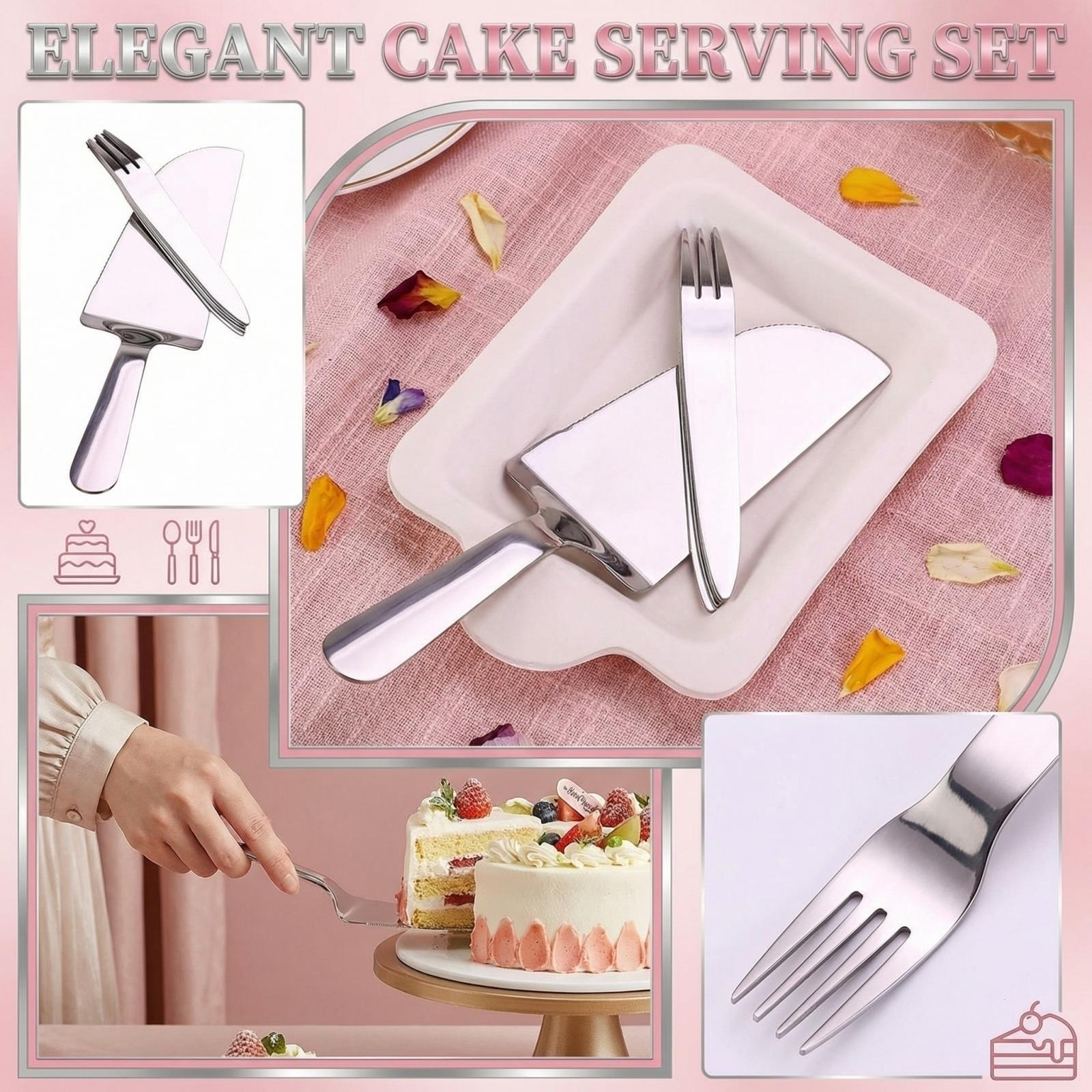 

Stainless Steel Cake Shovel Fork Cutlery Set One Size