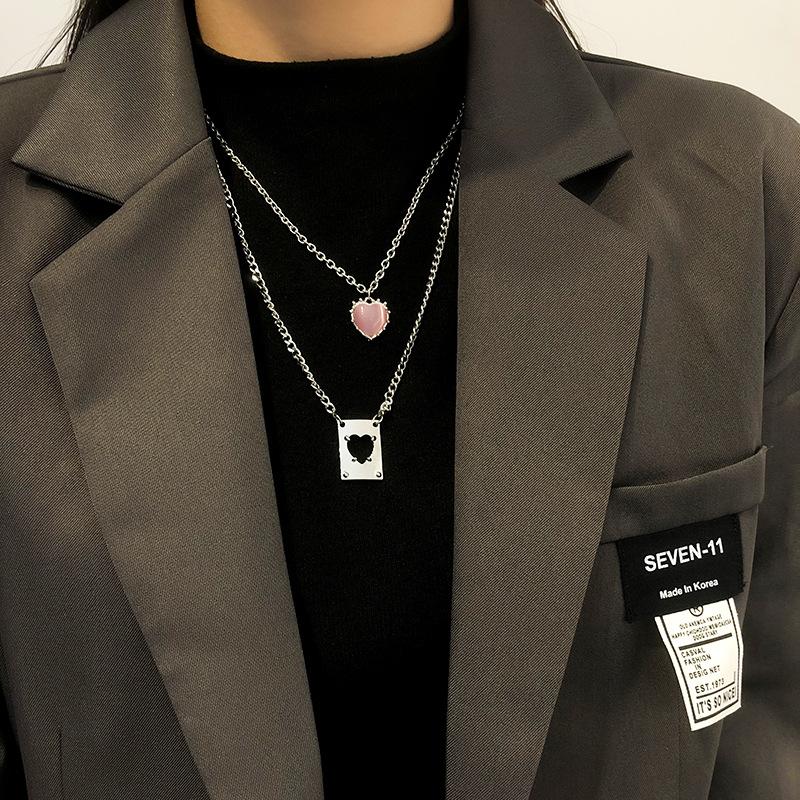 Buy Necklace Female Niche Design Sweet Cool Pink Love Korean