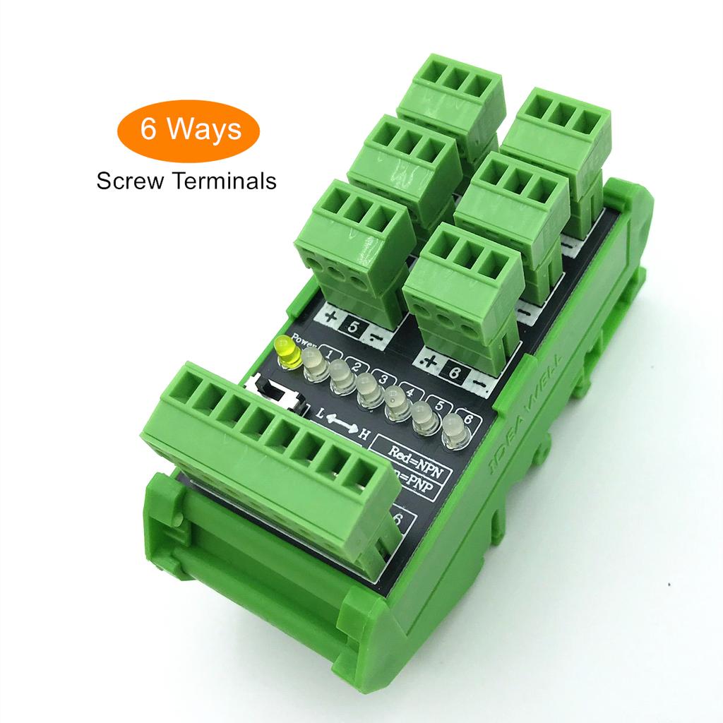 PLC Input Module Terminal Block 4 6 Way/Channels Photoelectric Proximity Switch NPN PNP Sensor 3 Wires Conversion Transfer Board