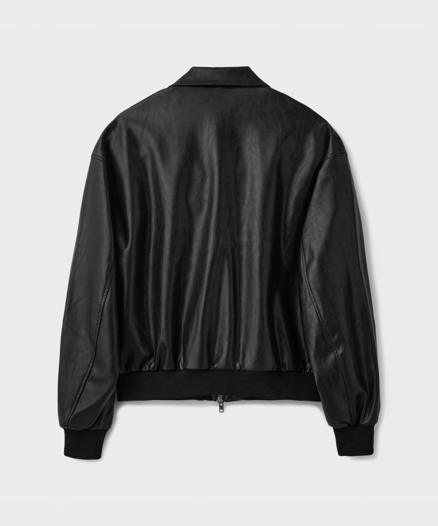 Branded Fake Leather A-2 Jacket [Black]
