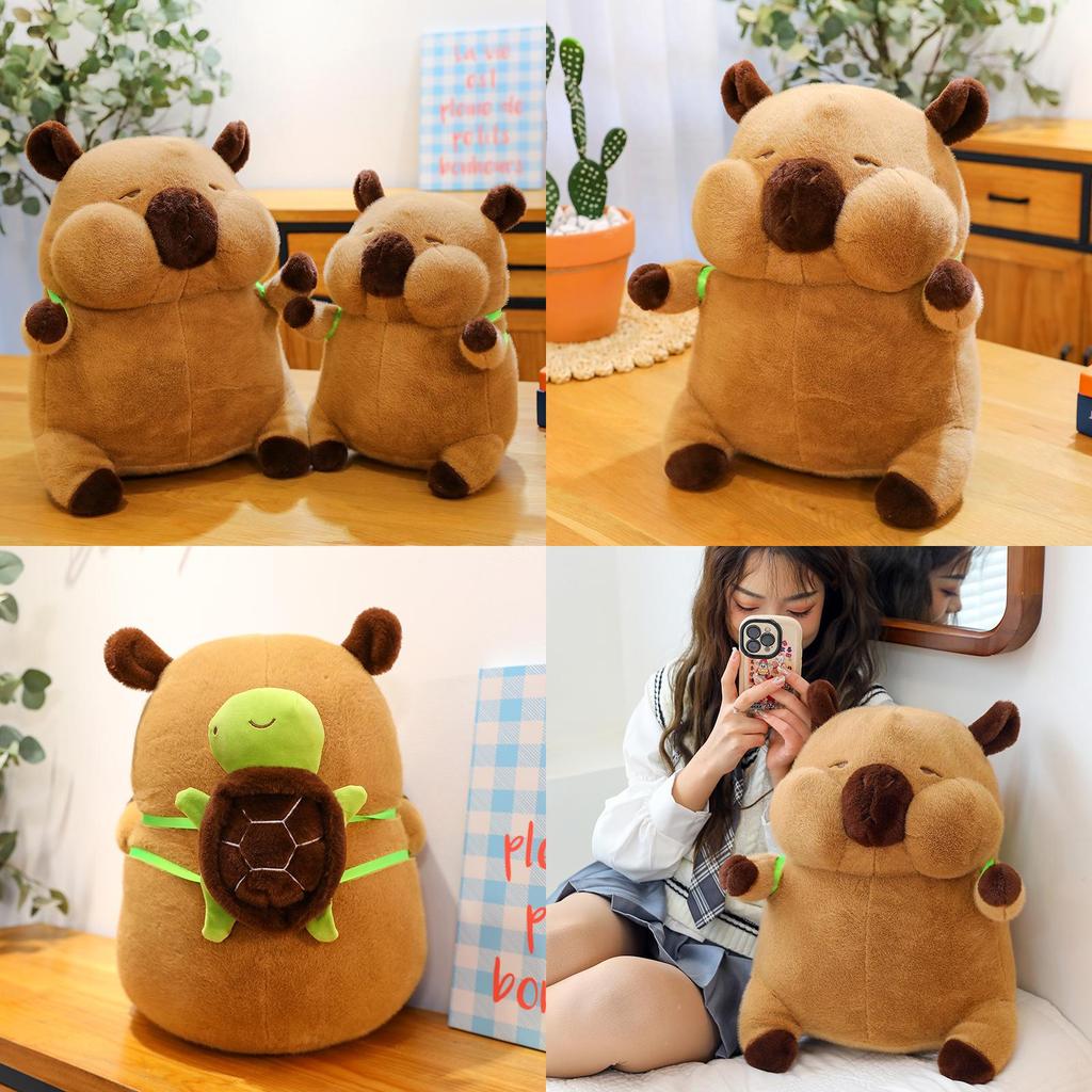Adorable Capybara Plush Toy High-quality Soft Plush Turtle Backpack Doll For Kids' Birthday