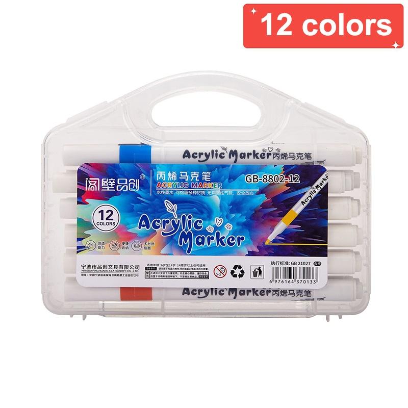 Acrylic Paint Marker Set Odorless Water Based 12/24/36/48/60Pcs for Holiday Decoration DIY Handcraft Making