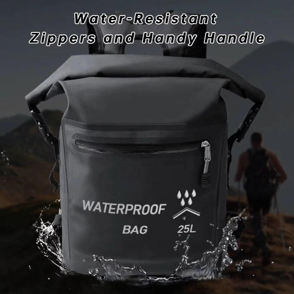 Zipper Pocket Beach Storage Bag Roll-Top Closure Swimming Backpack Beach Fishing
