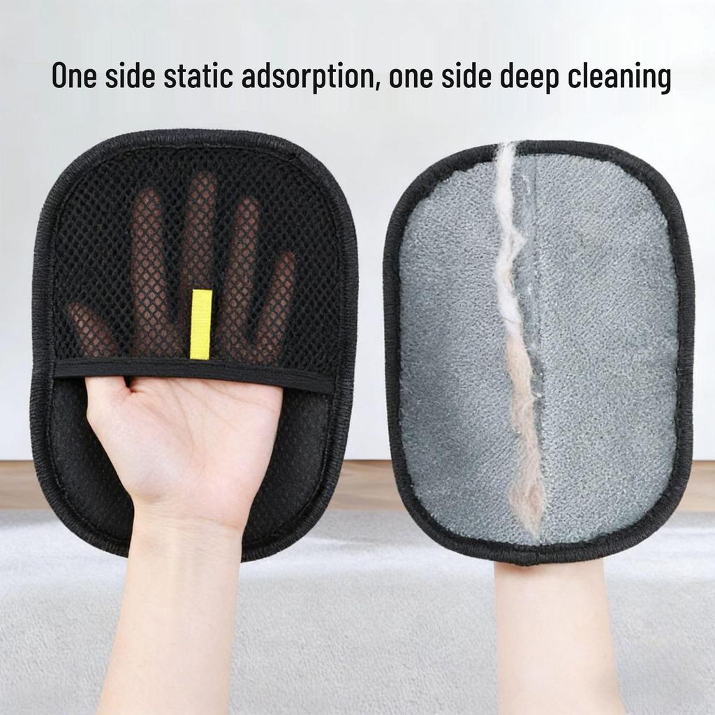 Double-Sided Pet Hair & Dust Removal Gloves - Efficient for Sofas & Clothing