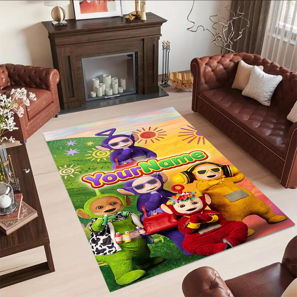 Teletubbies Customized Name Carpet Suitable for Entryway Decorate room Outdoor Game Room Antislip Carpet Decorate Offices Gift for Festivals