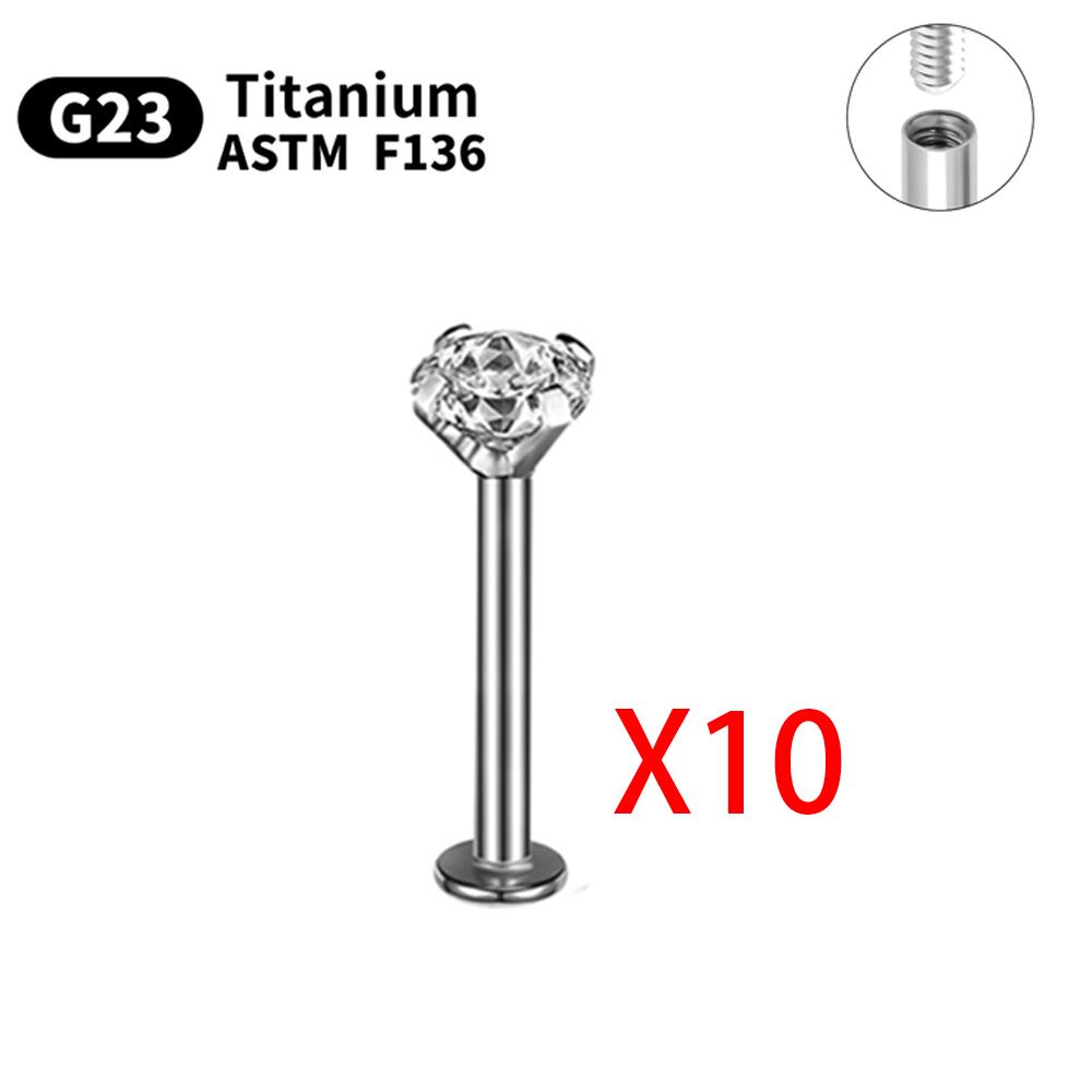 1/5/10pcs G23 Titanium Piercings Labret Stud Lip Nose Piercing Kit Eyebrow C Rod Body Jewelry ASTM-F136 Cartilage Earring
