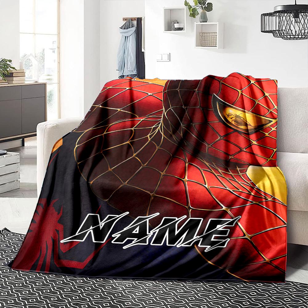 Custom Name Spider-Man Comic Artwork blanket for Couch & Bed, Plush Cozy Fuzzy Blanket Super Soft & Warm Blankets for Fall and Winter. 09087