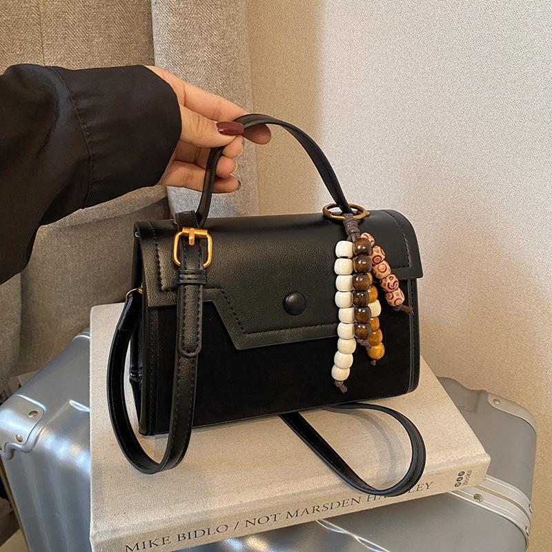 Early Spring New Leopard Print Bag Women s Highend Handbag Small Square Korean Versi Frosted Suede Shoulder Crossbody Bag чёрный