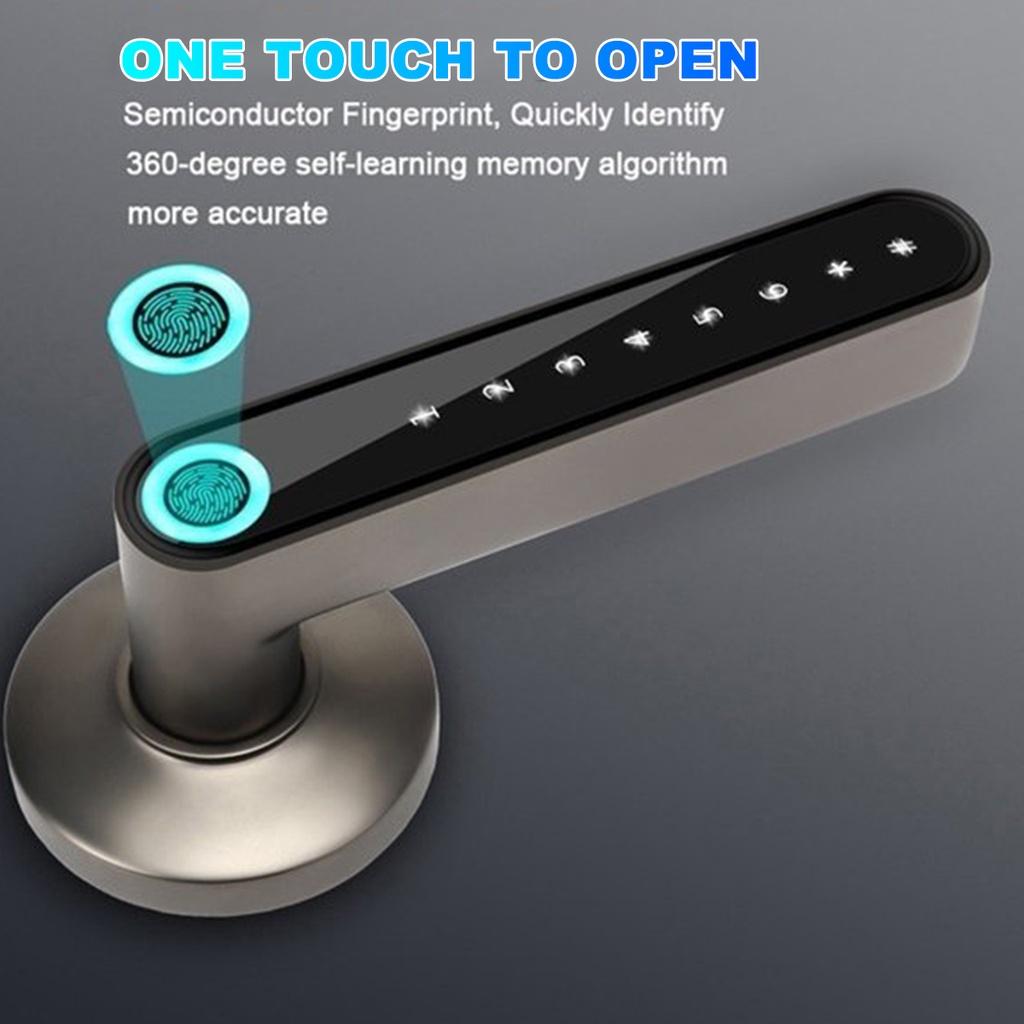 Smart Fingerprint Electronic Door Lock Bluetooth Password Handle Lock APP Unlock Keyless Entry Support iOS/Android