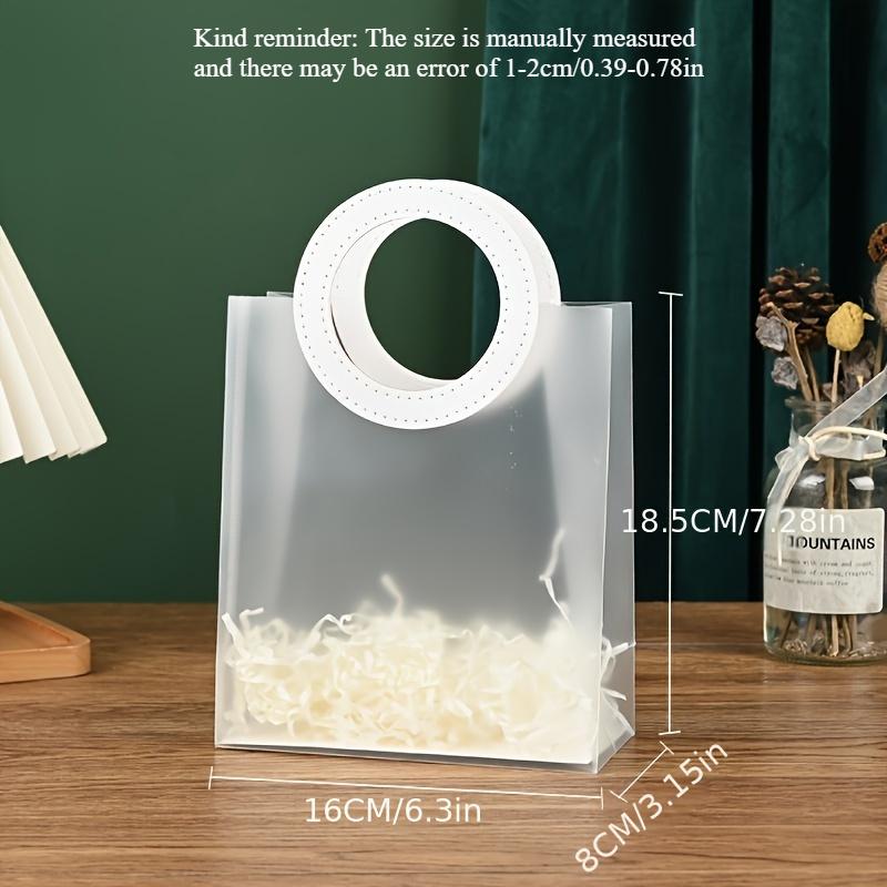 Plastic Gift Bag with Handle Clear Wedding Anniversary Birthday Gift Bag Wrapping Shower Jewelry Making Display Packing Supplies