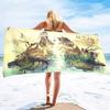 Tuschemalerei Druckserie Meeresurlaub Strandtuch Schwimmbad Badetuch Mikrofaser Sporttuch