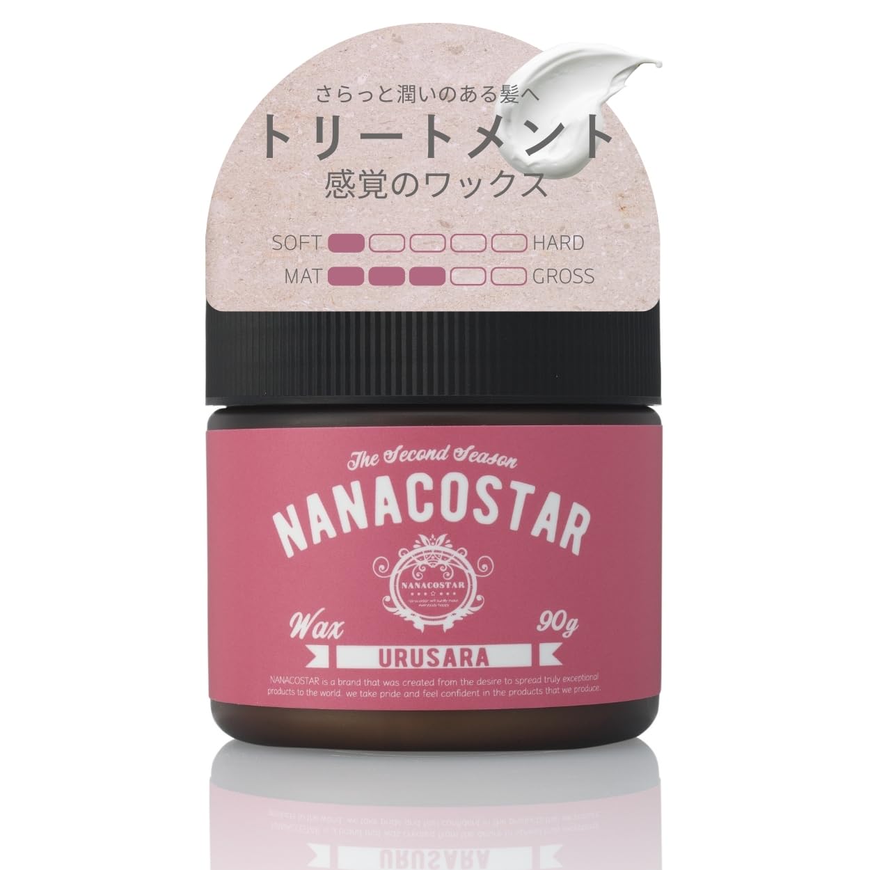 

Nanako Star Urusara Hair Wax, 90g, Essential Oil Treatment Hair Cream, Orange Bergamot Scent, Soft Type, Shiny and Moisturizing