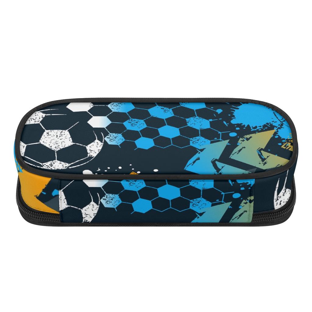 School Pencil Case 300D Polyester Lightweight Zip Around Closure with Main Compartment Mesh Pocket and Pen Slots for Classroom Use