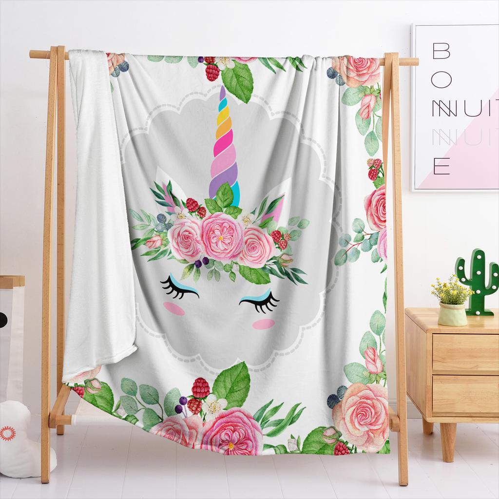 Blanket Flannel Blanket Color Gradual Change Unicorn 3D Digital Printing Blanket Blanket