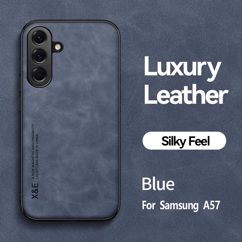 Funda For Samsung Galaxy A17 A27 A37 A57 5G Case Soft Silicone Car Holder Magnetic Leather Phone Cover For Galaxy A07 A 17 37 57