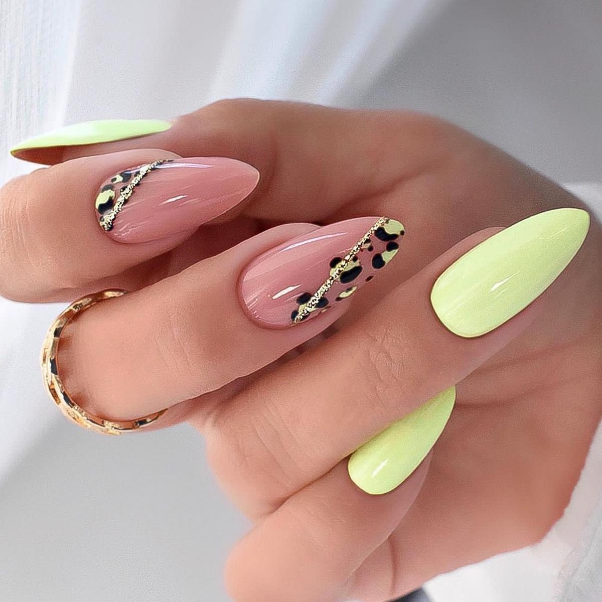 

Leopard Print Glitter French Edge Press-On Nail Stickers