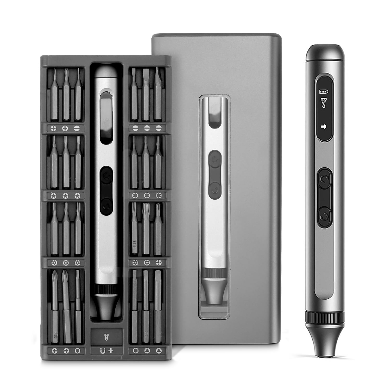 

51 в 1 набор прецизионных электрических отверток многофункциональный электроинструмент быстрая зарядка магнитные биты для iPhone ноутбука часов ПК серый