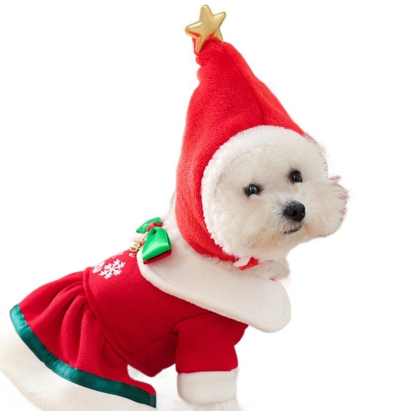 Pet circle, dog cat cat autumn and winter soft and comfortable warm New Year's Christmas scarf