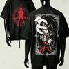 Hellsing Ultimate Grafisk Tvättad Bomulls T-shirt Unisex Animeälskare Harajuku High Street Retro Överdimensionerad Kortärmad Vardagstoppar