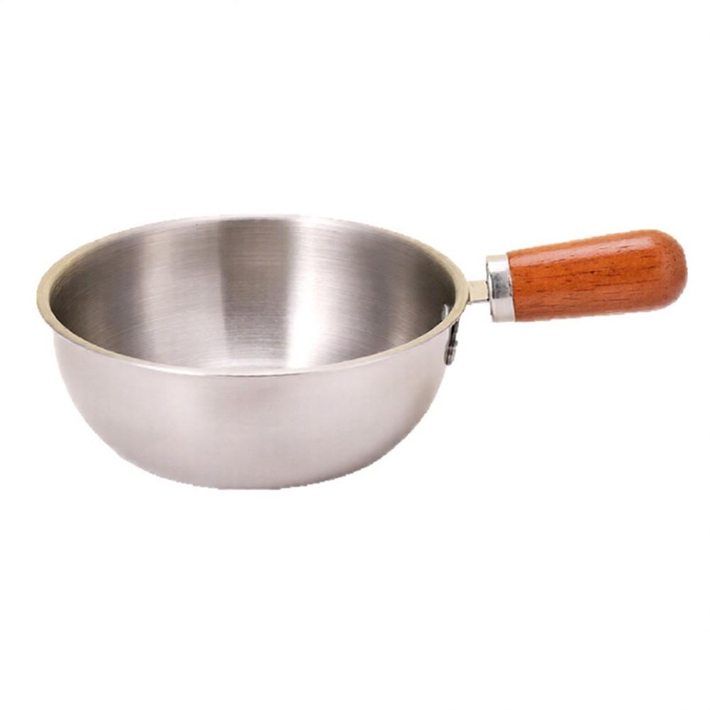 Stainless Steel Pan Wooden Handle Pan Stainless Steel Construction A