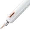 LAMY Dialog CC White Fountain Pen Patented Capless Compact Fountain Pen with Gold 14K Gold Nib with Partial Platinum Extra Fine Point Includes Leather