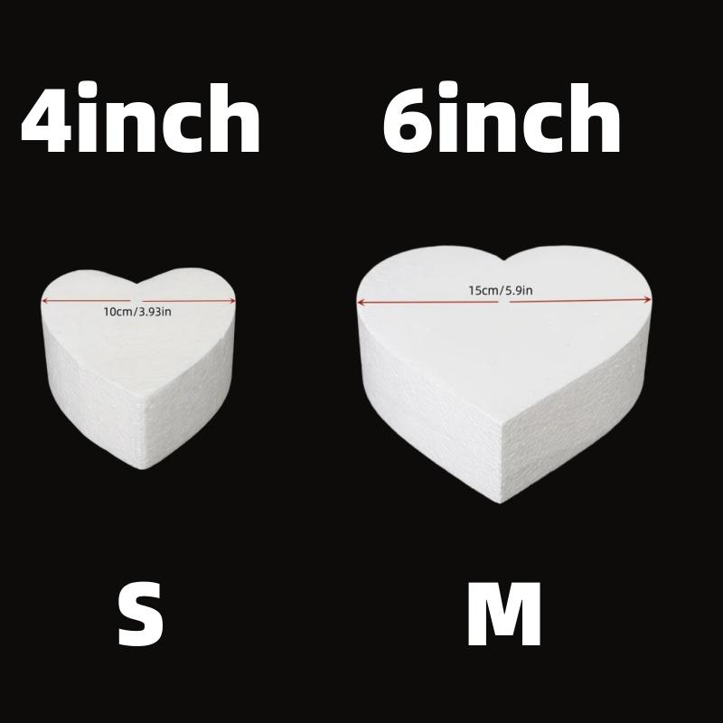 4/6/8 Inch Heart Shaped Polystyrene Foam Sugar Craft Dummy Party DIY Practice Model Cake Foam Mold Kitchen Accessories Decoratio