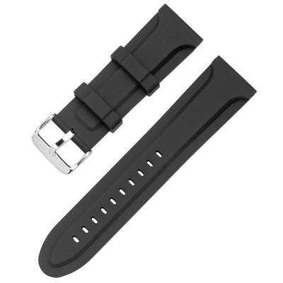 Watch Strap 24mm Silicone Resin Strap Easy Installation Tool Included Black [Clefer] SI-16