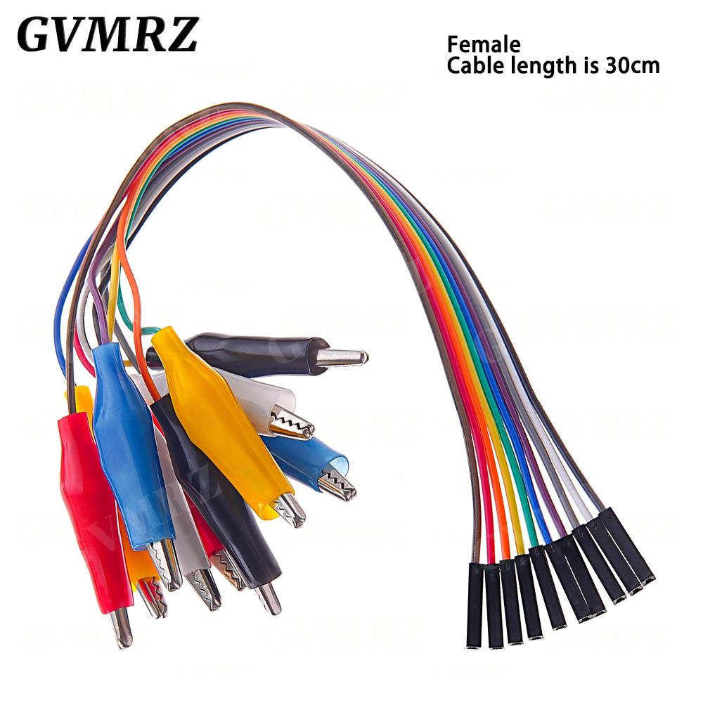 20MM 30MM 10Pin Double-end Alligator Clips jump Wire Male Female Crocodile Clip Test Lead Jumper Wire Line Cable DIY Connection