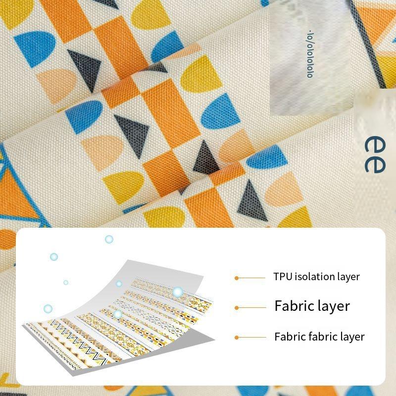 1PC Bohemian Nordic Style Tablecloth Cotton and Linen Leave-in Ethnic Style Rectangular Fringed Camping Tablecloth Waterproof and Oil-proof