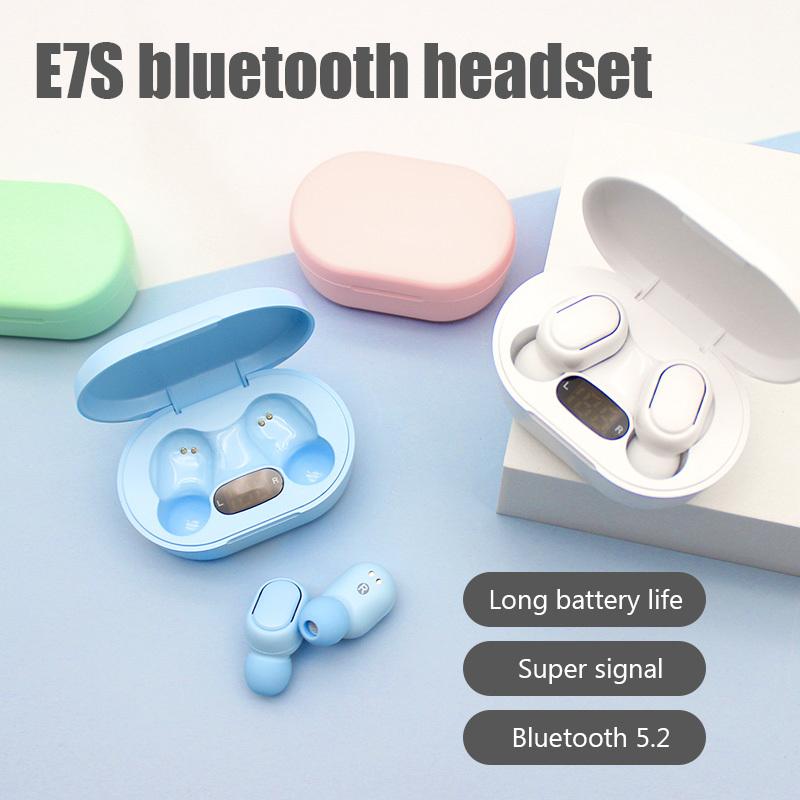 E7S TWS Fone Bluetooth Kopfhörer 5.2 Drahtlose Kopfhörer Geräuschunterdrückende Ohrhörer mit Mikrofon Drahtloses Bluetooth-Headset für Xiaomi