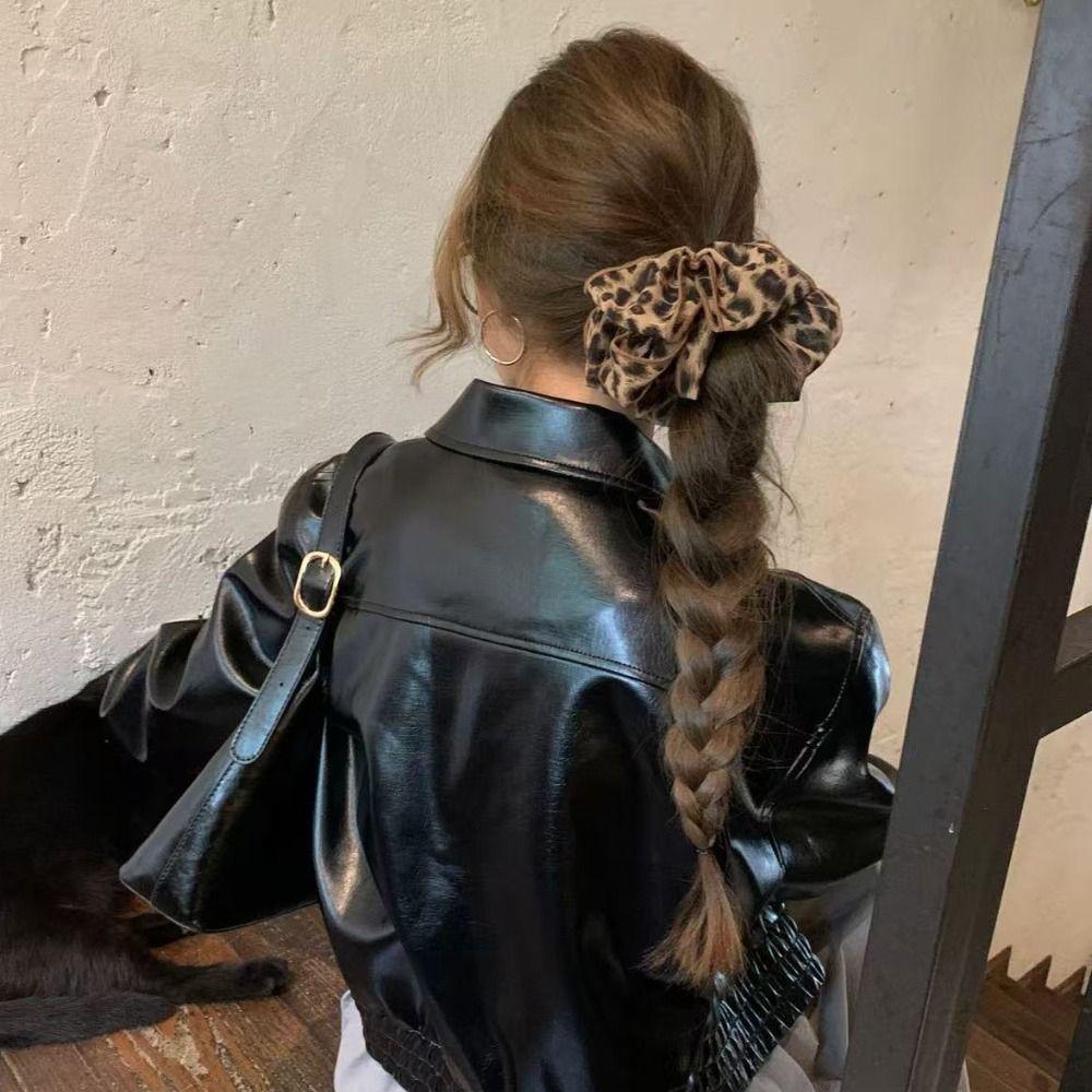 Cloth Blue Plaid Hair Ring Sweet Lattice Hair Tie Fashion Flower Hair Scrunchies  Daily