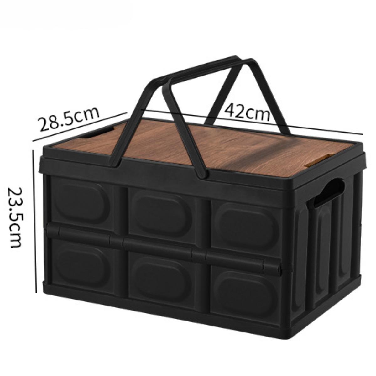 

Органайзер для багажника автомобиля, ящик для хранения вещей для кемпинга, водонепроницаемый складной органайзер для хранения вещей для пикника на открытом воздухе, кемпинга, путешествия, барбекю чёрный