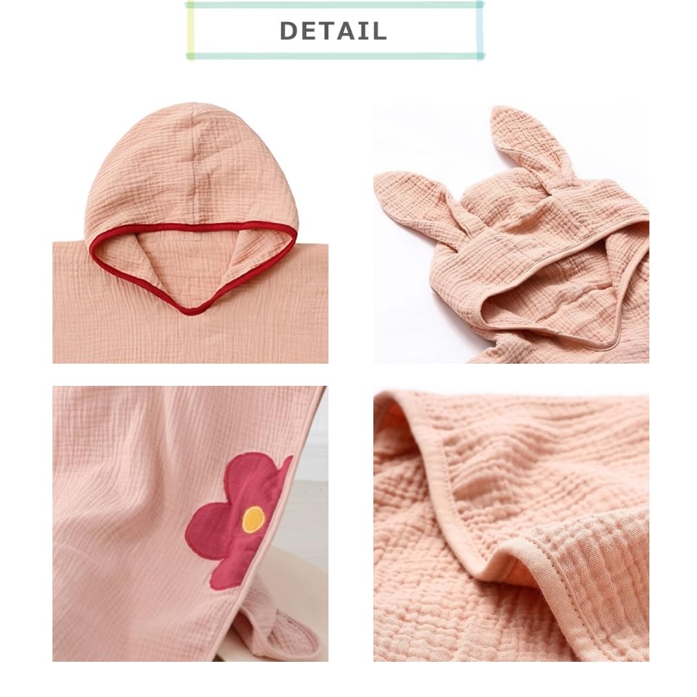 MARBEINE Baby Hooded Bathrobe for Kids, Boys and Girls, Cotton Bath Towel, Cloak, Bath Poncho for Kids