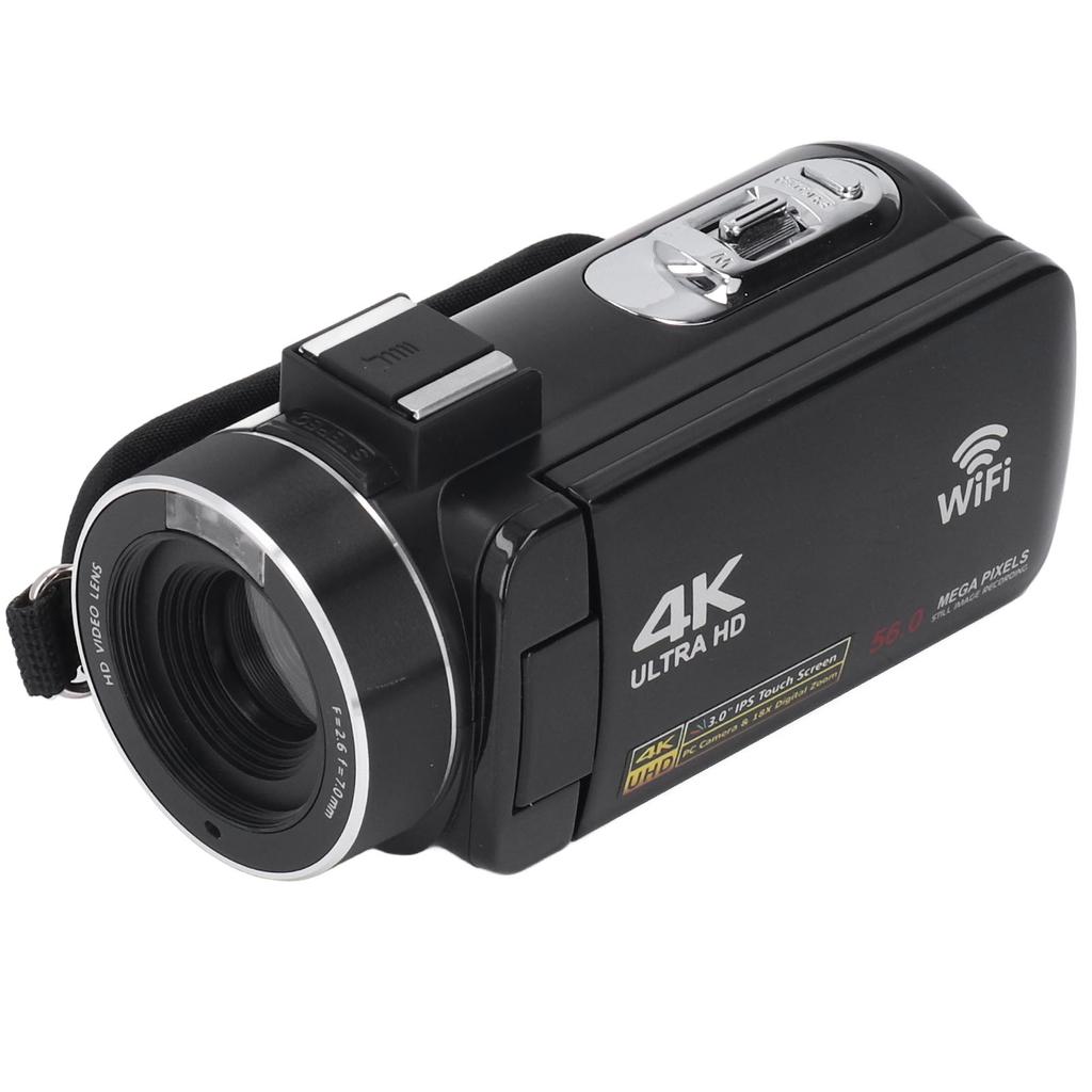 4K Ultra HD Digital Camcorder WIFI 3 Inches IPS Color Touch Display 18x Digital Zoom PC Camera