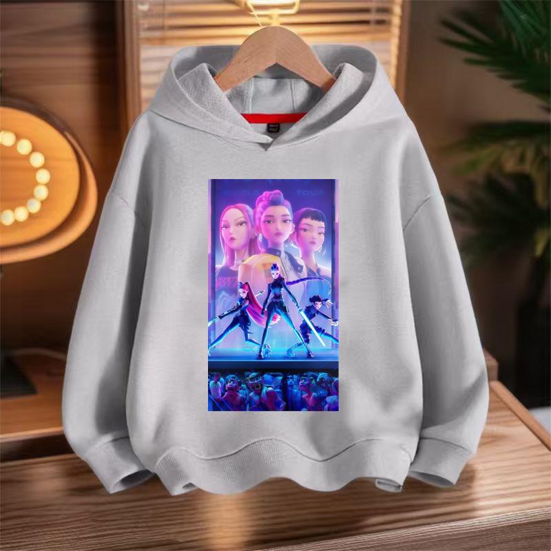 Nieuwe KPop Duiveljager Bedrukte Hoodie Kindermode Herfst/Winter Hoodie Meisje Schattig Sportkleding Top
