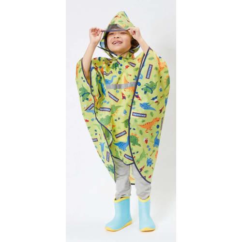 Skater Rain Poncho Kids Childrens Raincoat Dinosaur Dinosaur Boys Suitable Height 110-125cm Rapo1