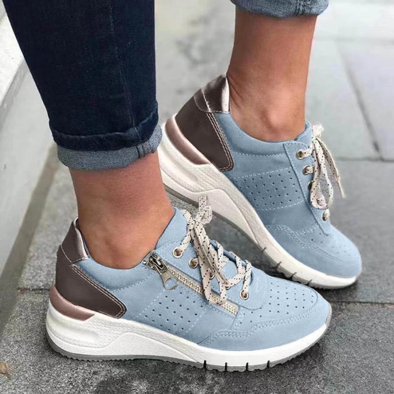 Sneakers for Women 2026 New Light Casual Women'S Shoes Sneakers Lace Up Thick Soled Large Size Single Shoes