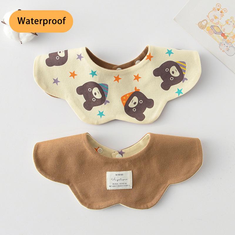 New Waterproof Two-sided Usable Baby Feeding Drool Bib Infants Wave Petal Saliva Towel Soft Burp Cloth For Toddler Kids Bibs