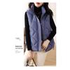 Spring and Autumn Jacket Down Cotton Vest for Women, Temperament Stand Collar Cotton Jacket Short Shoulder Down Vest