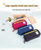 Double Layer Oxford Pencil Case: Large Capacity Multi-hole Art Sketching Storage Bag for Students