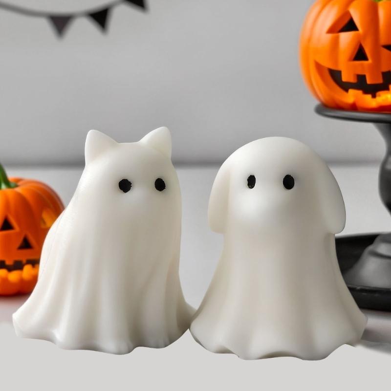 Reusable Silicone Specters Candle Mould for Halloweens Decorations With Pet Inspire Cats Dog Designs