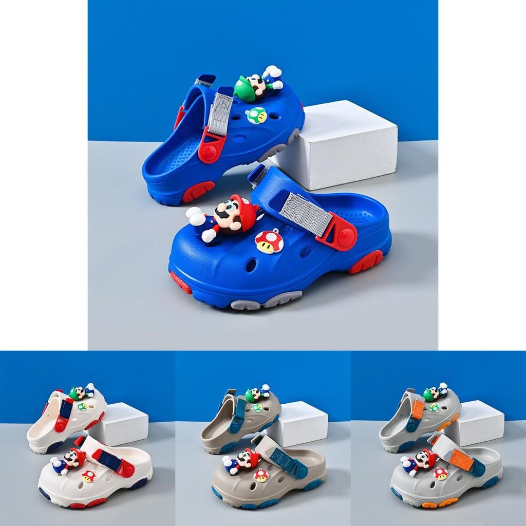 Sandale Slip-on Desen Animat Mario pentru Copii, Confortabile, din Spumă EVA, Încălțăminte de Plajă pentru Băieți