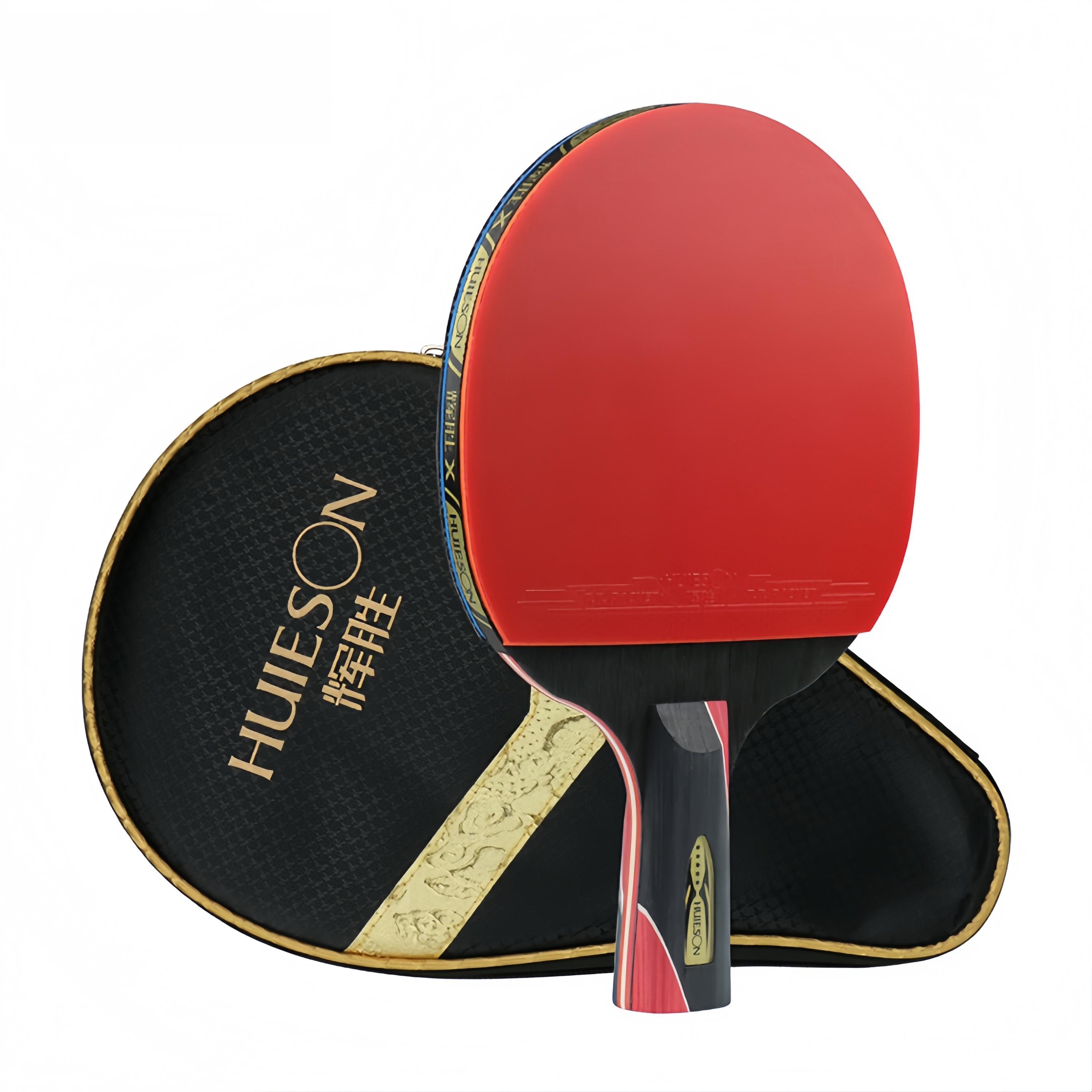 

HUIESON Official Authorization 5Star Carbon Table Tennis Set Super Powerful Ping Pong Bat For Adult Club Training New Upgraded