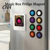 LED Light Magnetic Music Player Refrigerator Player, NFC Enabled Vinyl Record Fridge Magnet, Acrylic Box with Light, Decoration for Home Office Metal