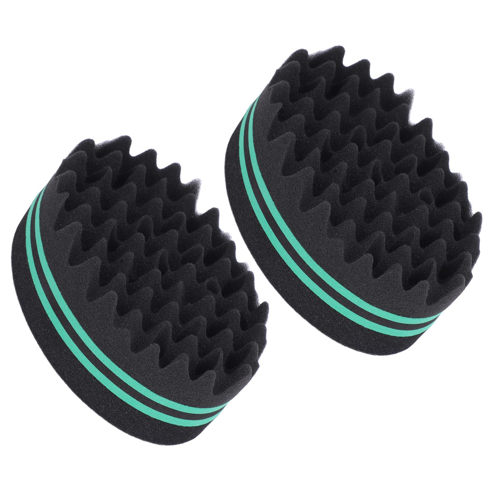 

2pcs Small Holes Sponge Brush Curl Twist Hair Sponge Double Sided Comb Twist Hair Wave Brush