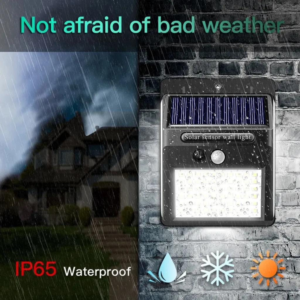 New Bright Waterproof Solar-powered Outdoor LED Street Light with 100 LEDs, Motion Sensor Solar-powered Outdoor Porch Wall Lamp,
